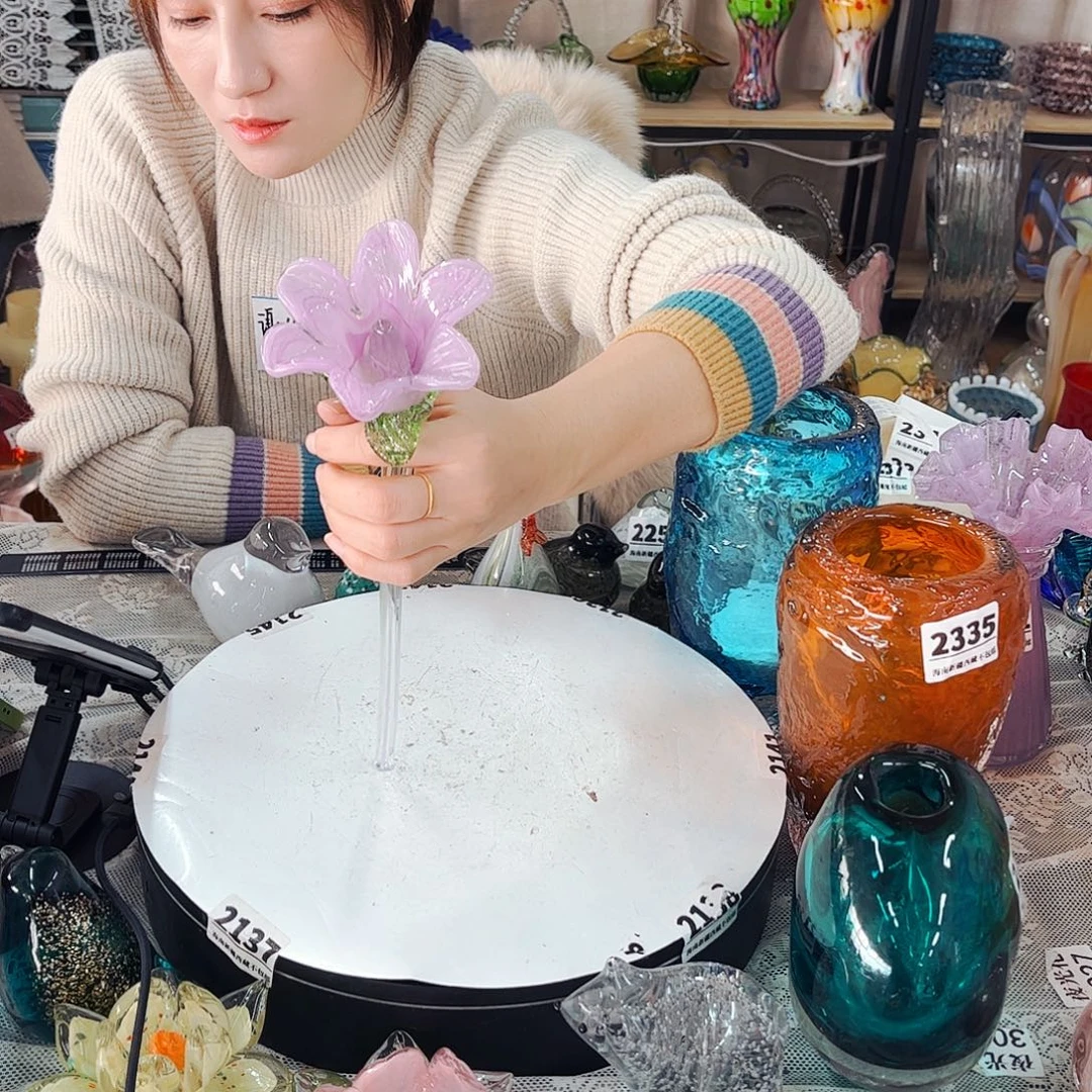 让***你小版百合26-28厘米 家悦琉璃工艺品