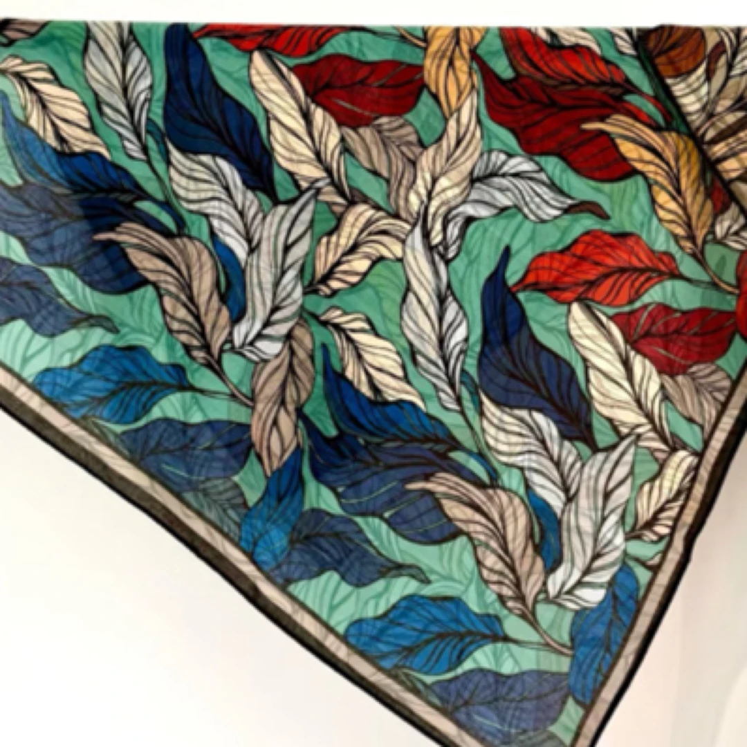 【袁姐围巾】新款双面异色方巾70cm款防嗮披肩女士时尚大方丝巾