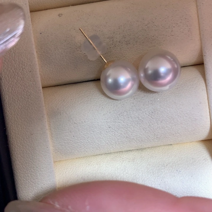 18K金镶嵌耳饰海水珍珠