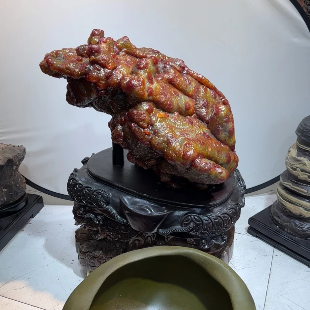 胡***刚葡萄玛瑙奇石摆件