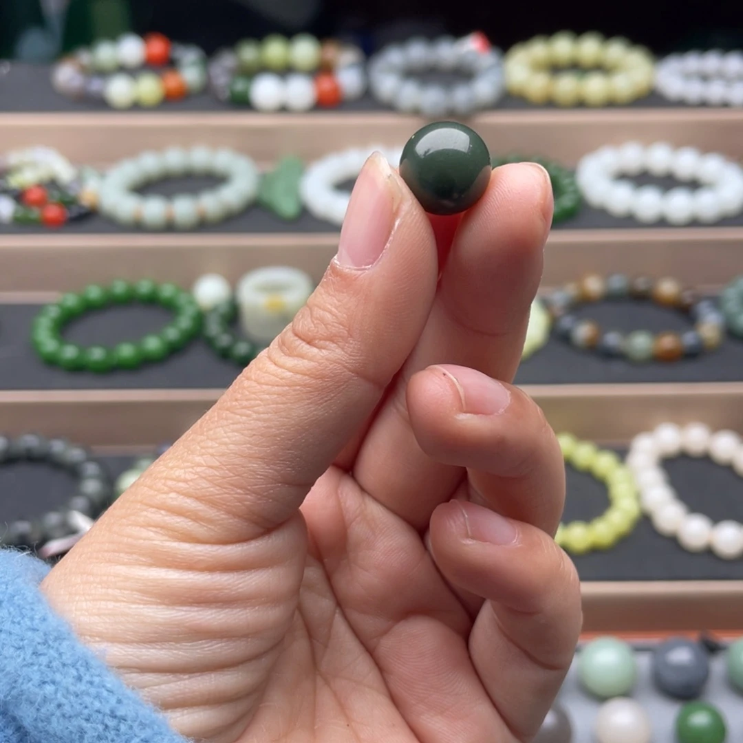 和田玉单珠12未镶嵌