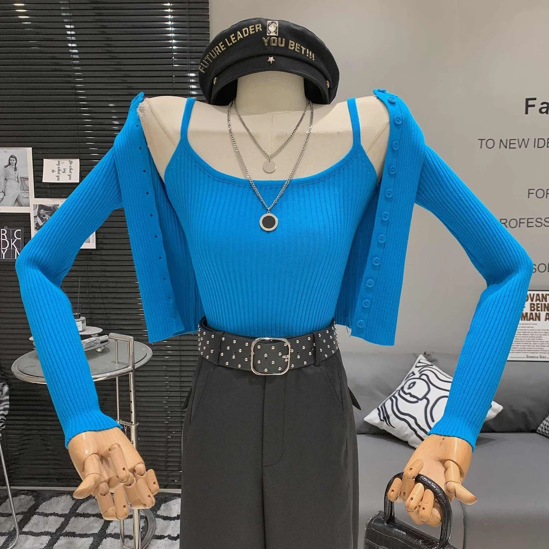 春季包袖秋季不起球针织毛针织衫短款外穿开衫辣妹