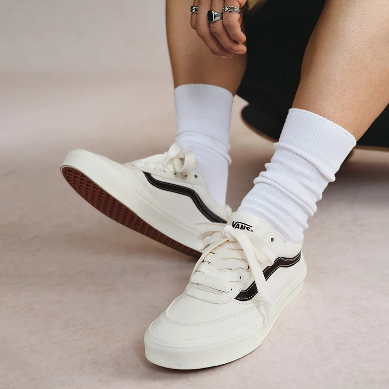 Vans范斯官方 Brooklyn LS流光风米色白武士复古男鞋板鞋D7QY7U