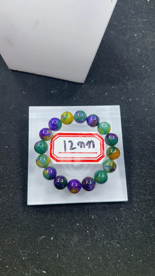 绿彩色12mm手串发一条T45