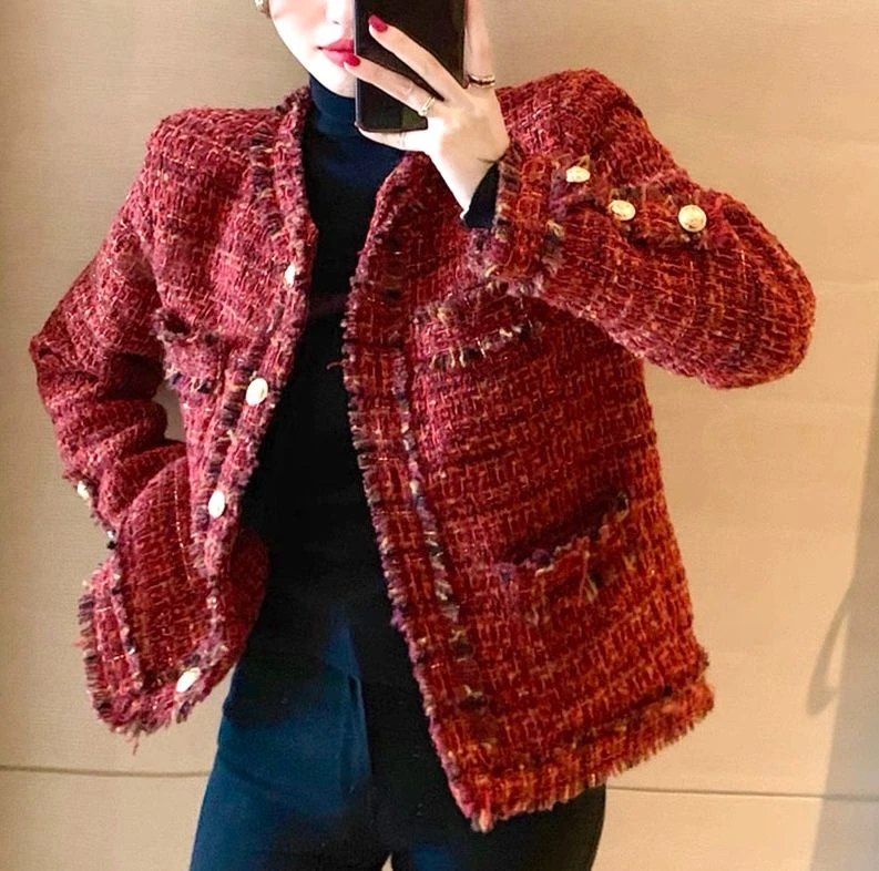 小香风红色外套保暖冬天新款马甲（断码随机发）