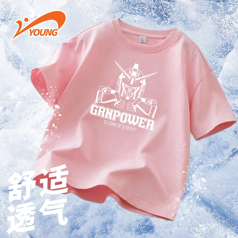 贵人鸟儿童童装印花卡通动漫速干短袖透气上衣男女童舒适百搭T恤