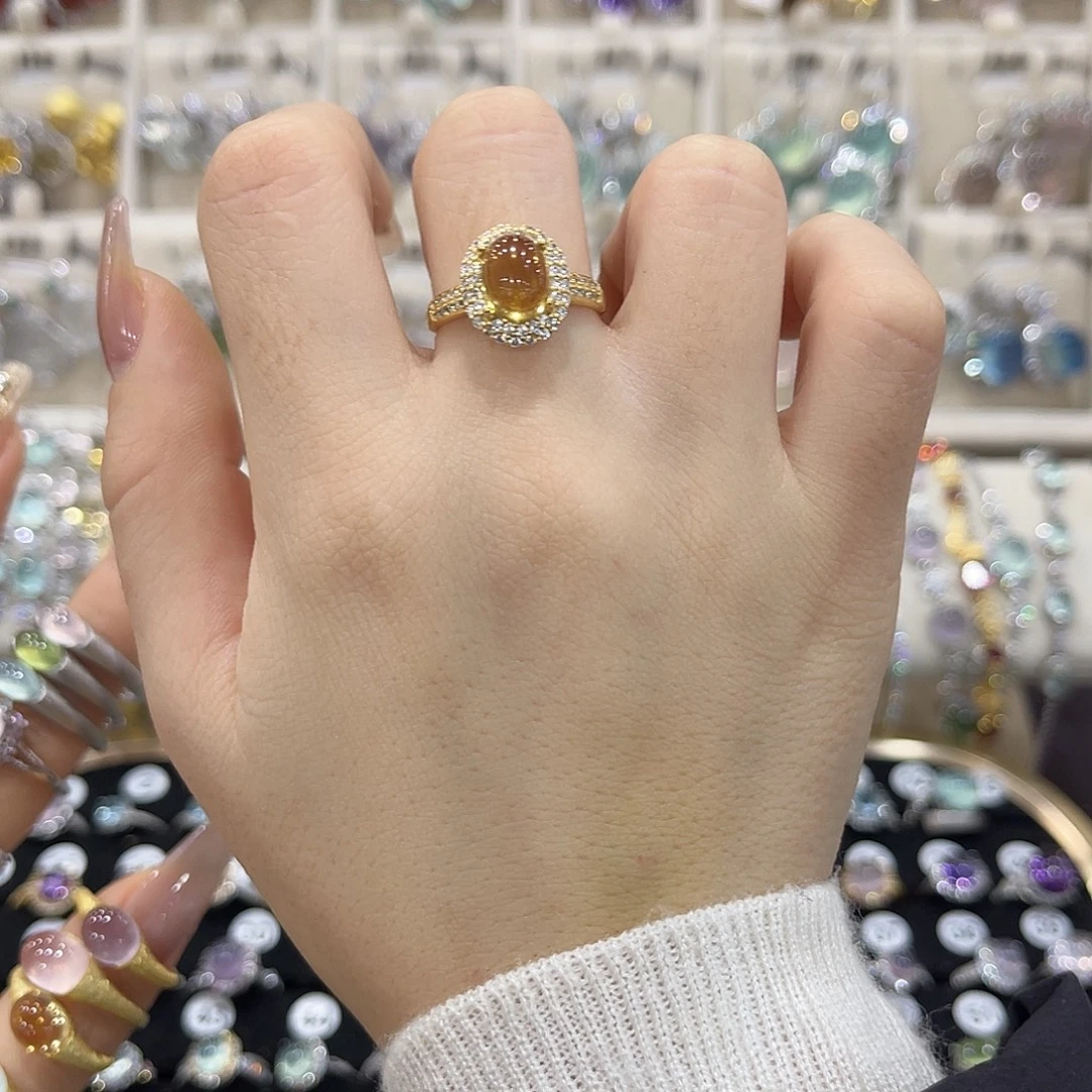 发***者蛇纹石玉银S925镶嵌戒指