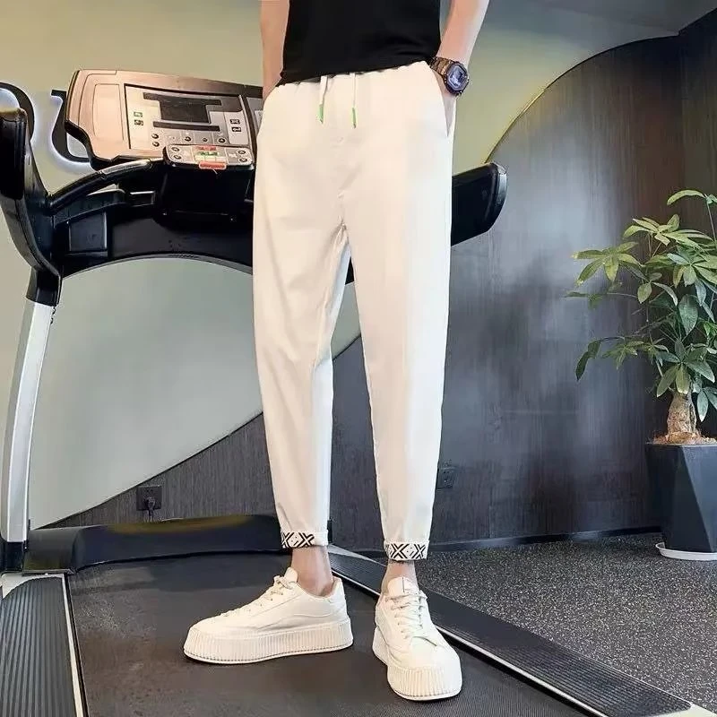 仓石一树九分休闲裤男夏季2025新款潮流时尚百搭修身小脚裤青少年