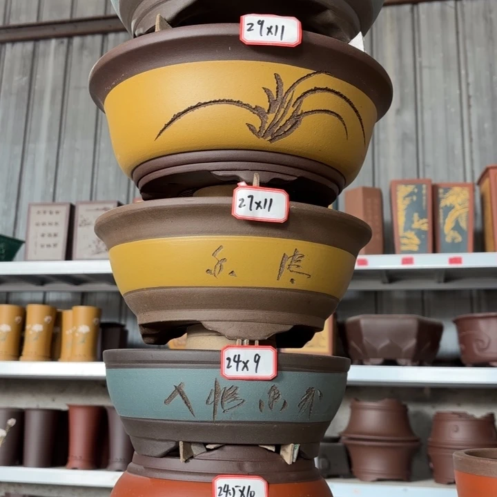 紫砂花盆100-6。