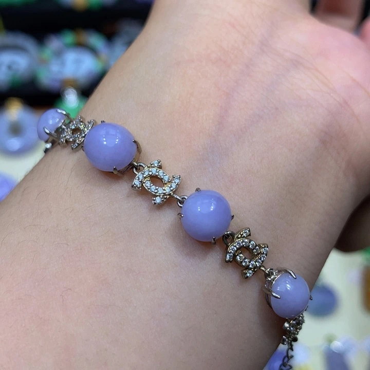 翡翠银S925镶嵌手链翡翠