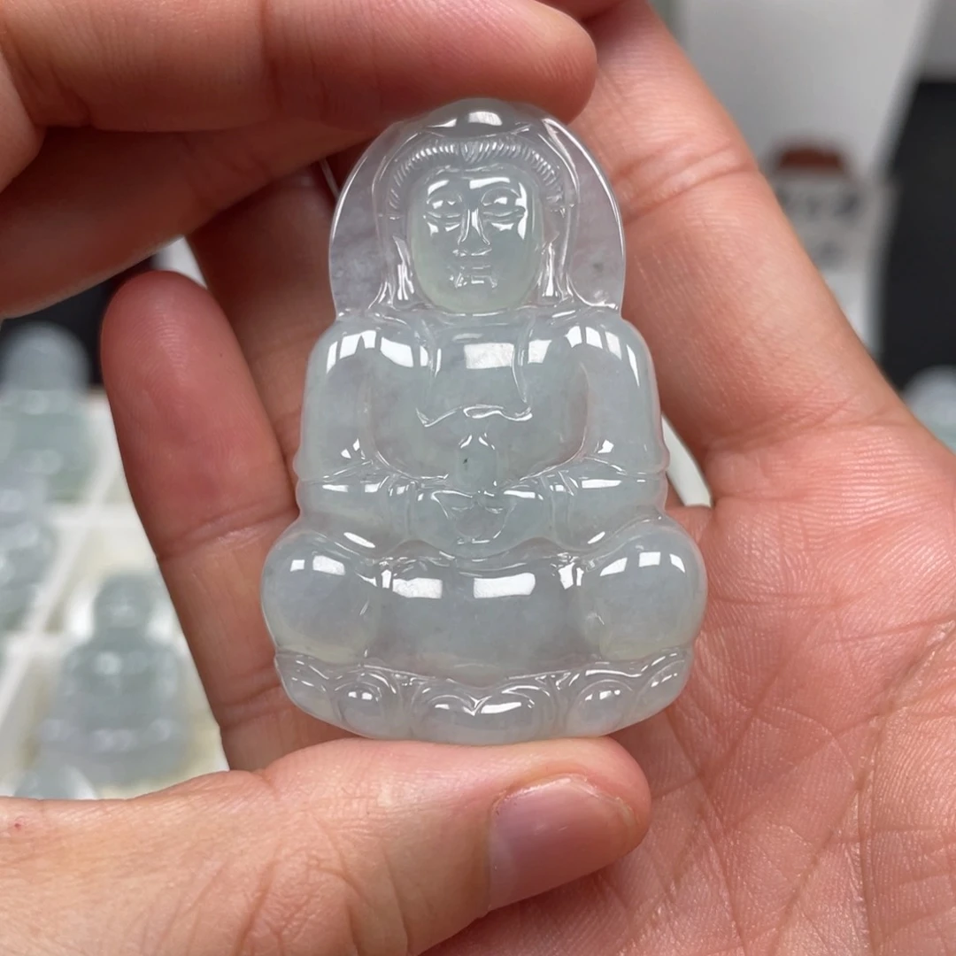 翡翠未镶嵌颈饰天然翡翠A货观音23号