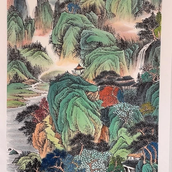 雨***风横款崔老师四尺山水