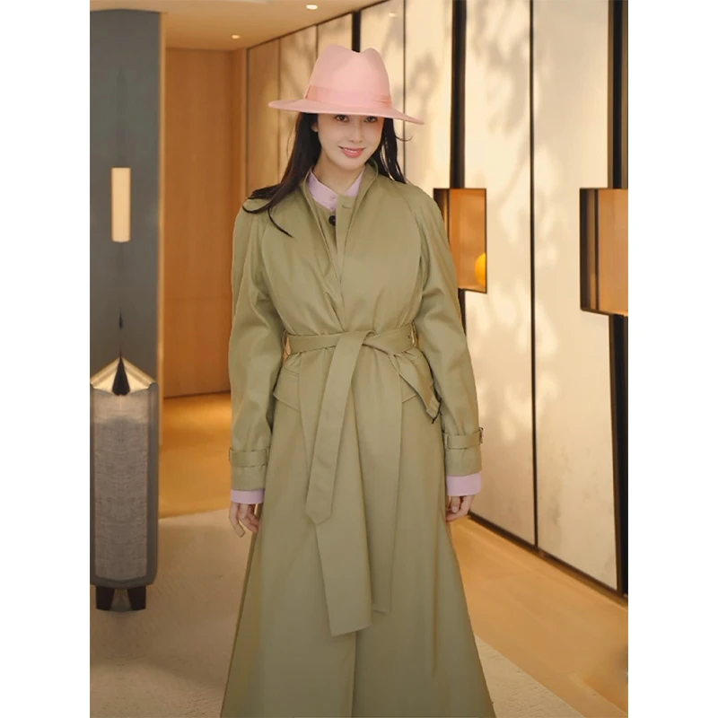 TRACY CHU 新款气质款洋气卡其色多穿法创意风衣富家千金气质贵系