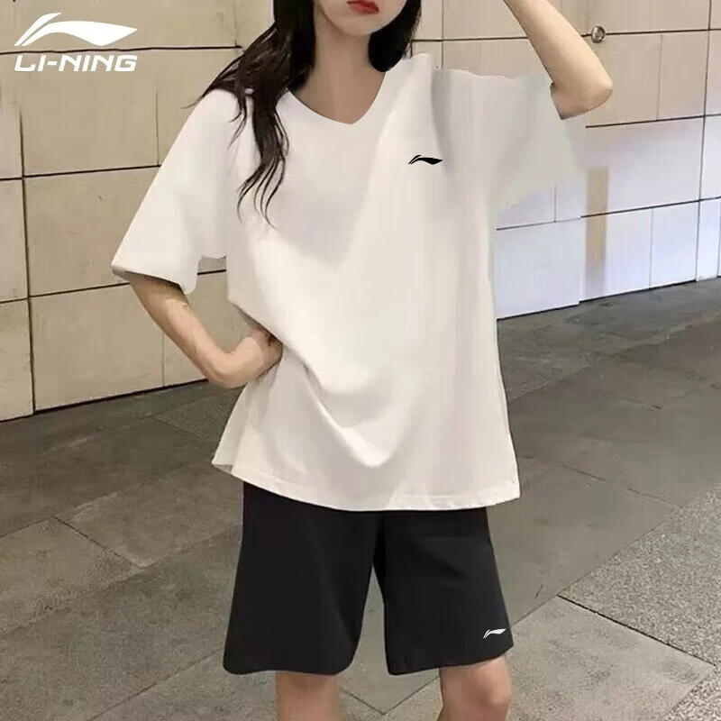 李宁运动套装男女同款2025夏季新款健身服短裤短袖两件套运动服