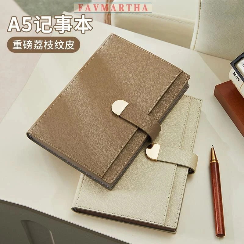 笔记本本子a5简约商务办公工作会议用记录记事本精致软皮大学生成