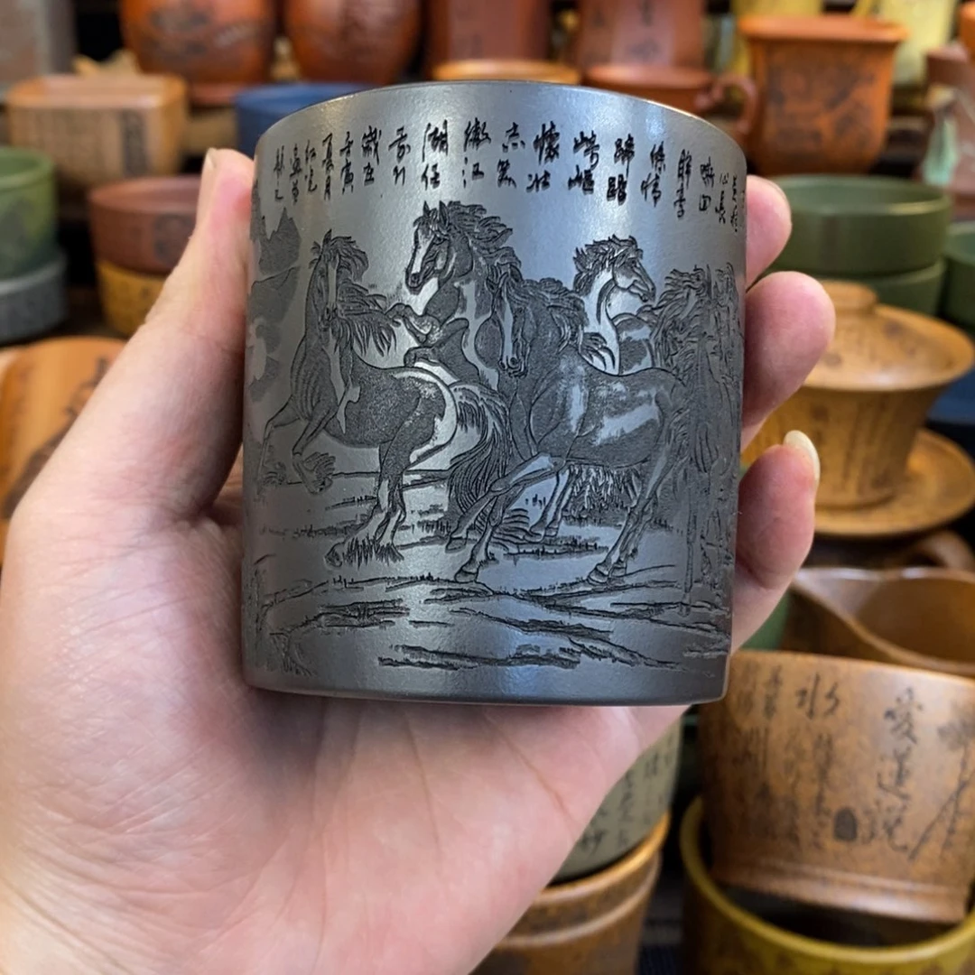 紫砂杯子宜兴全手工紫砂杯