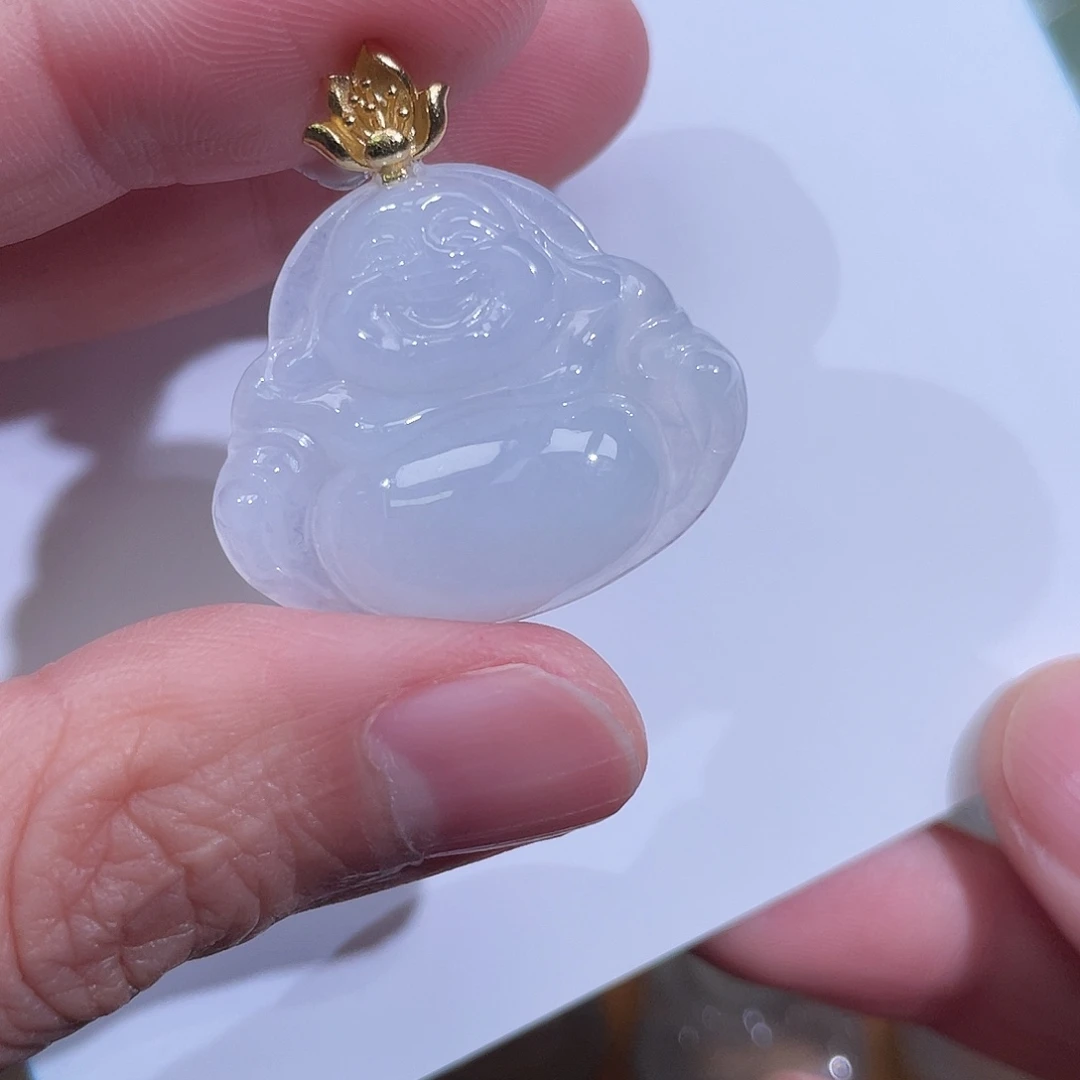 翡翠银S925镶嵌颈饰佛公