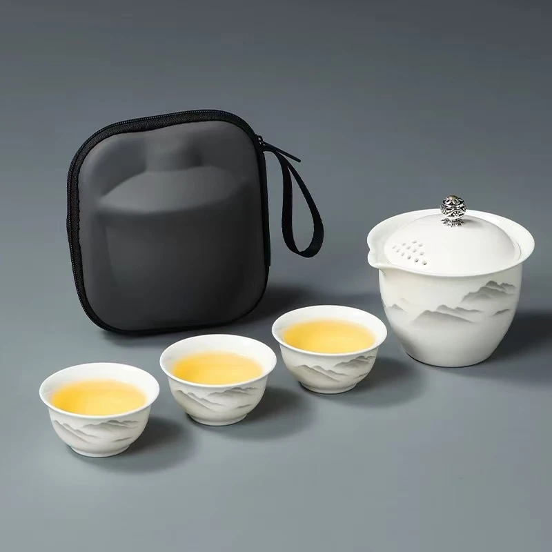 KK0228-水墨大山一壶三杯旅行套组