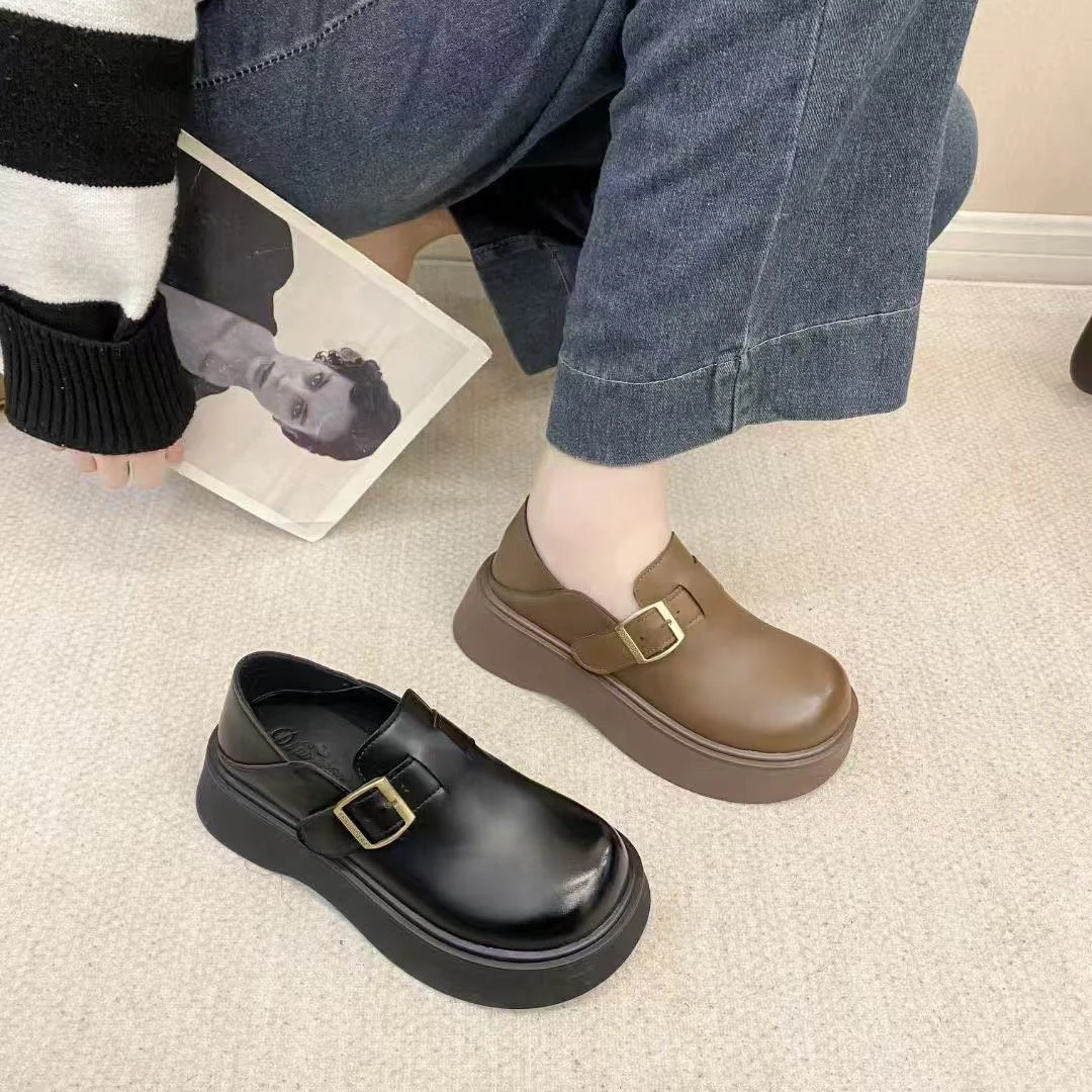 春季时尚小皮鞋英伦风软底舒适百搭款乐福单鞋F399-8