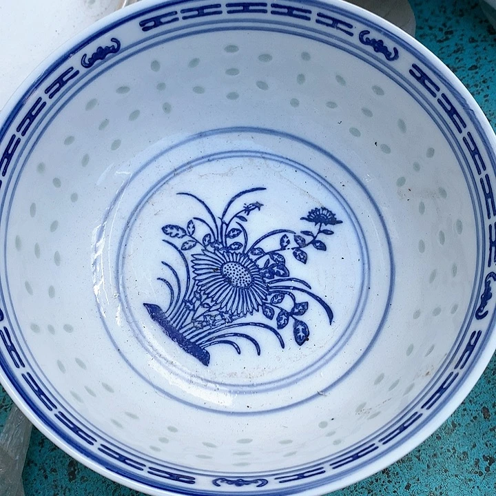 摆件景德镇陶瓷玲珑兰花,心8寸碗