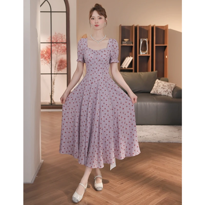 乔琪拉-【玫瑰庄园】新款显瘦收腰设计感气质连衣裙-54823F