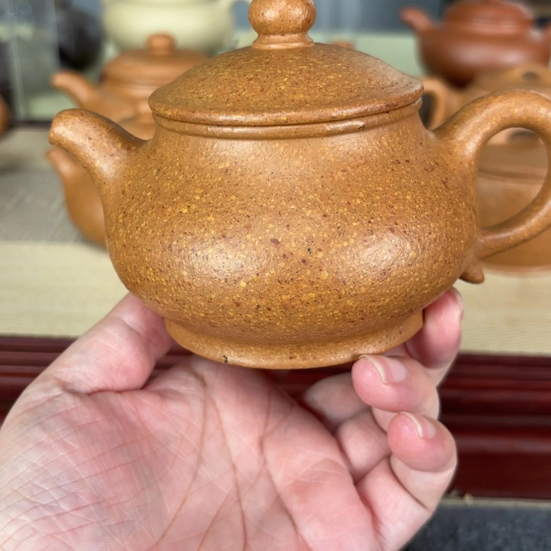 紫砂茶壶梨皮黄段潘壶230