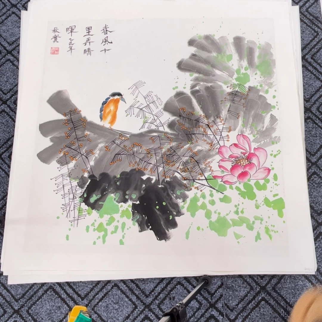 国画四尺斗方花鸟s