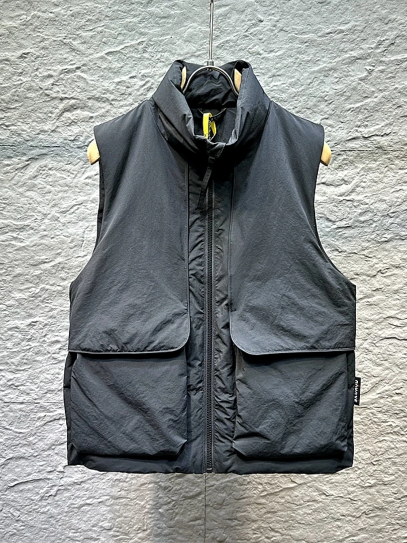 鸭绒工装羽绒马甲男冬季宽松潮牌加厚保暖男士秋冬外穿羽绒背心