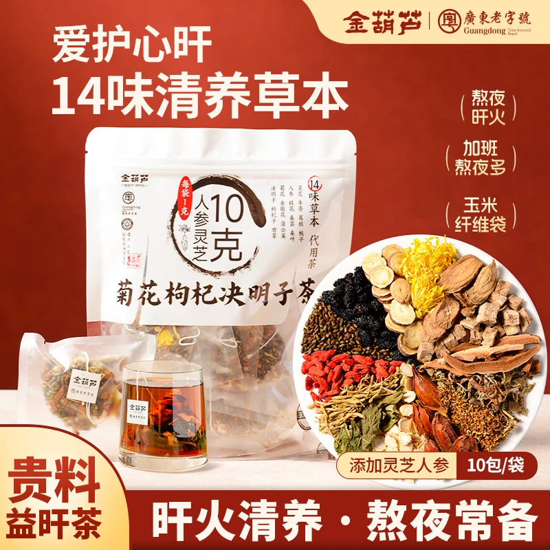 金葫芦菊花决明子茶枸杞金银花熬夜党久盯屏幕养生花草茶免煮冲泡