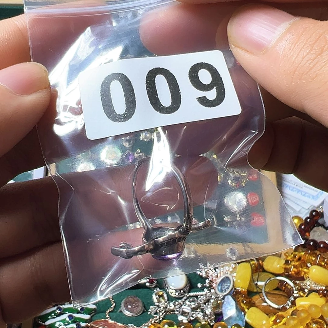 紫晶戒指银S925镶嵌没***k
