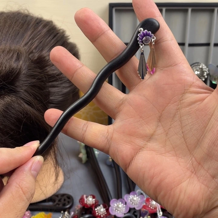 非金属木质15厘米单簪