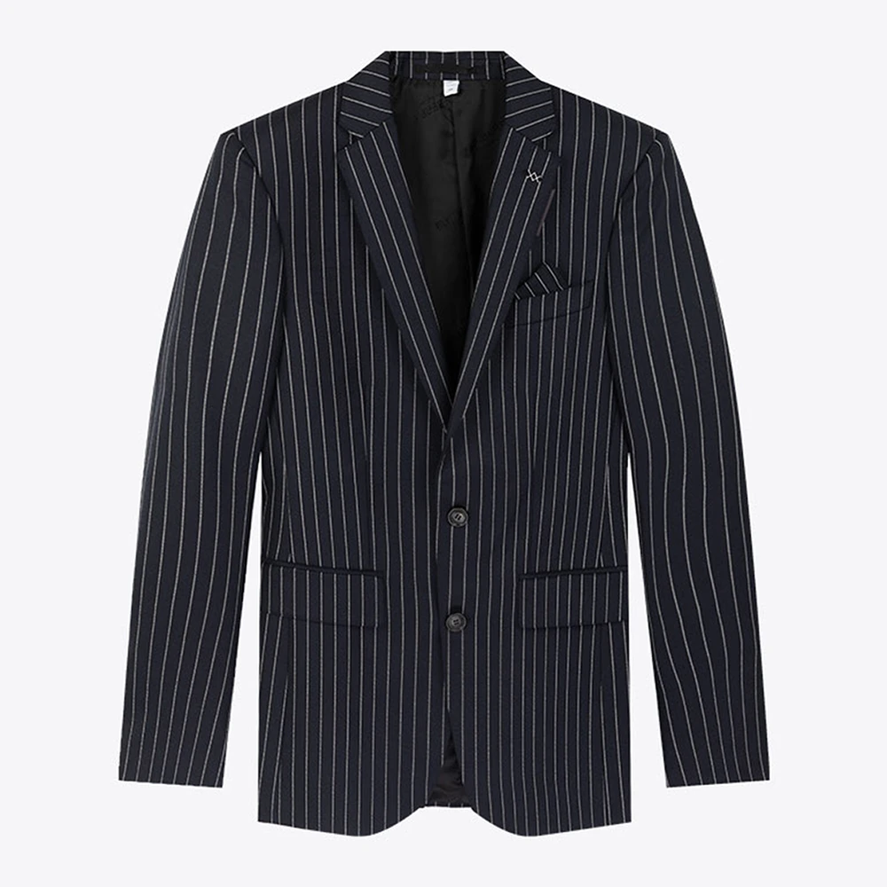 BURBERRY博柏利新品竖条纹绵羊毛男时尚夹克西装西服外套4549055