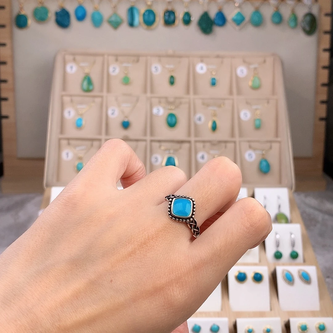 M***i绿松石银S925镶嵌戒指