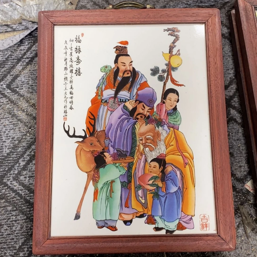 瓷片37*28 景德镇瓷板画柴窑烧制