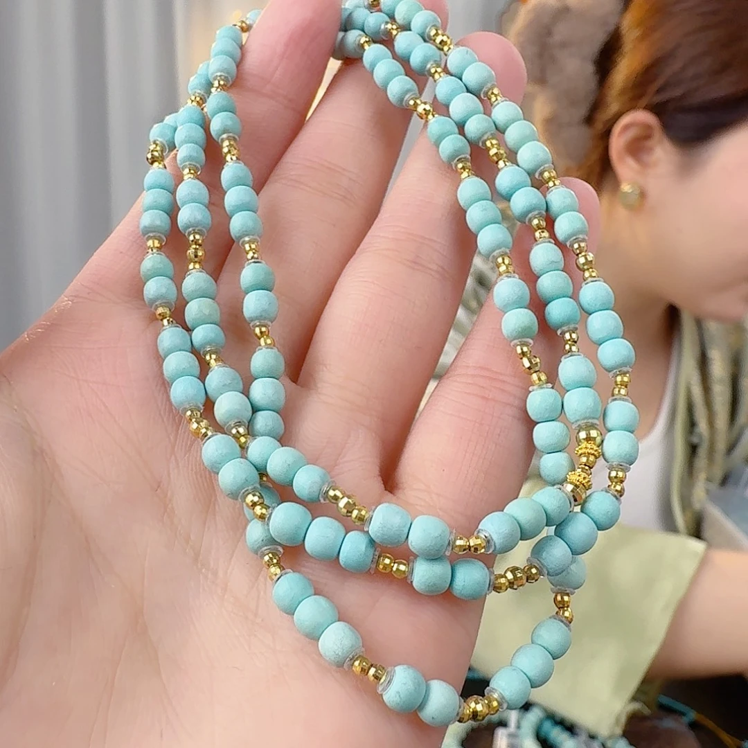 绿松石18K金镶嵌珠宝半成品