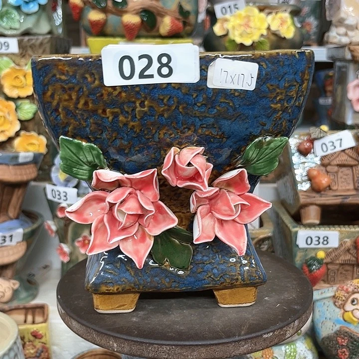 紫砂花盆粗陶材质多肉花盆