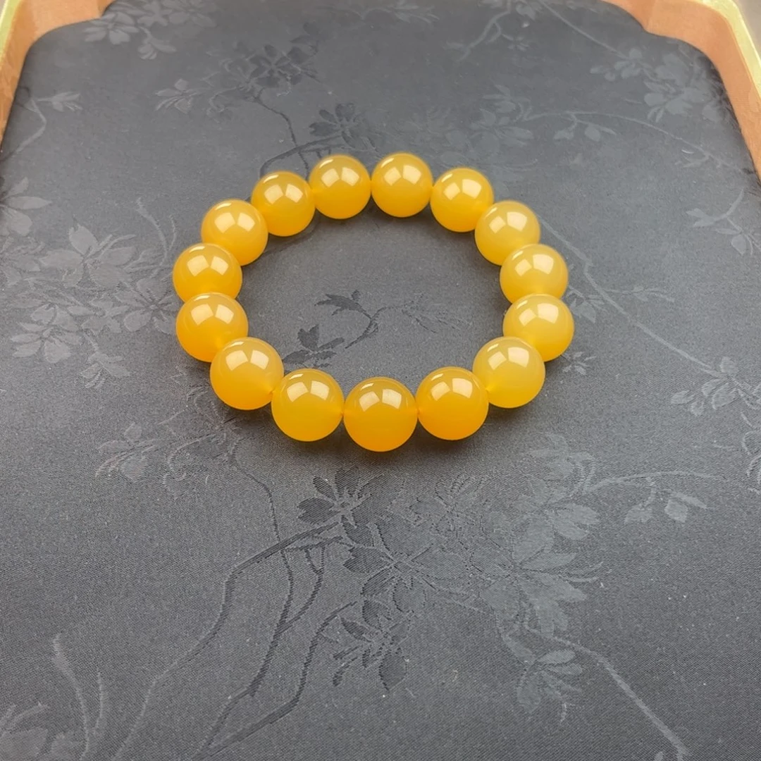 招***宝石英质玉（缅黄）未镶嵌颈饰