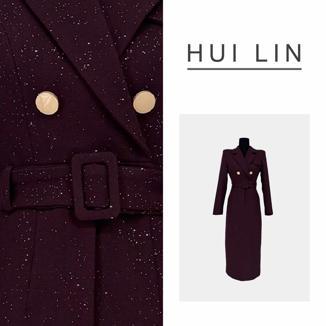 【春季新款】高级感简约时尚满天星中长款西装连衣裙【25710】