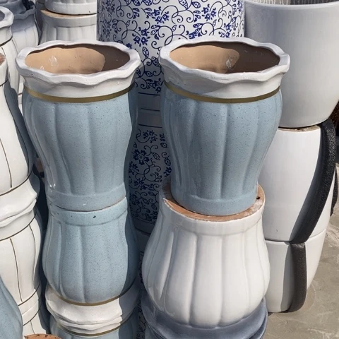 低腰花边金边蓝南瓜中号25*33