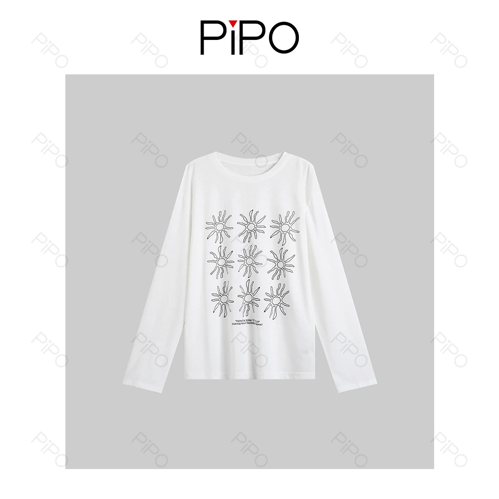 PIPO修身T恤打底休闲圆领简约长袖百搭DD53T669
