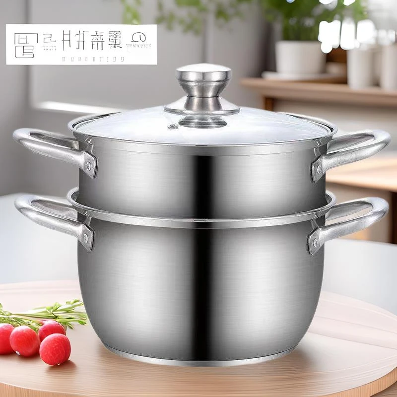 2025新款家用不锈钢加厚汤锅 双层蒸锅家用大容量多功能蒸煮锅