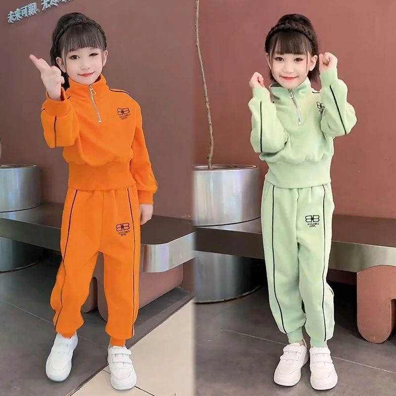 女童秋季套装新款儿童休闲运动韩范网红卫衣宽松时尚两件套潮