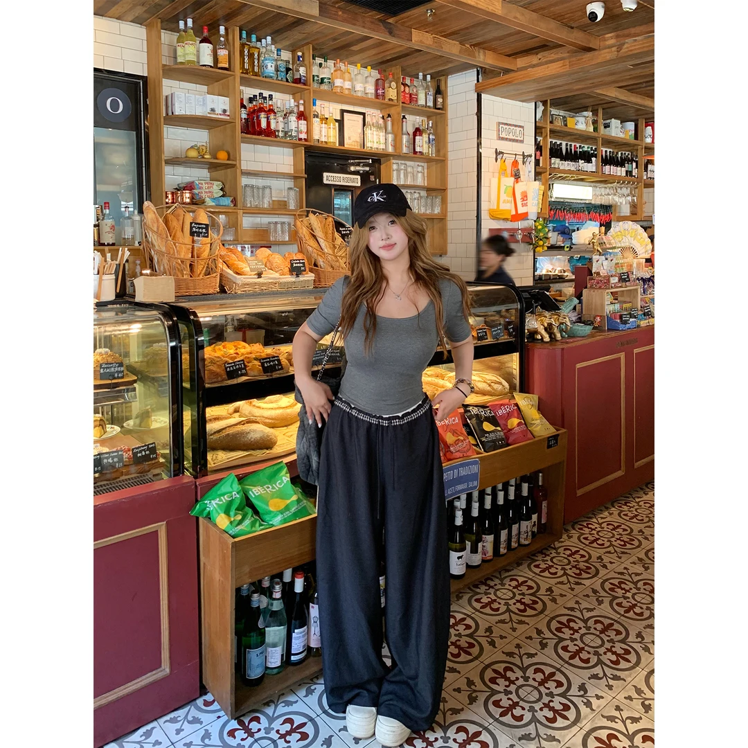 清仓 你的鱼 复古摩洛哥裤子 YU252V0008 微胖韩系宽松弯刀裤长裤