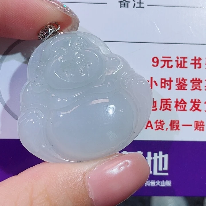 翡翠银S925镶嵌颈饰佛公