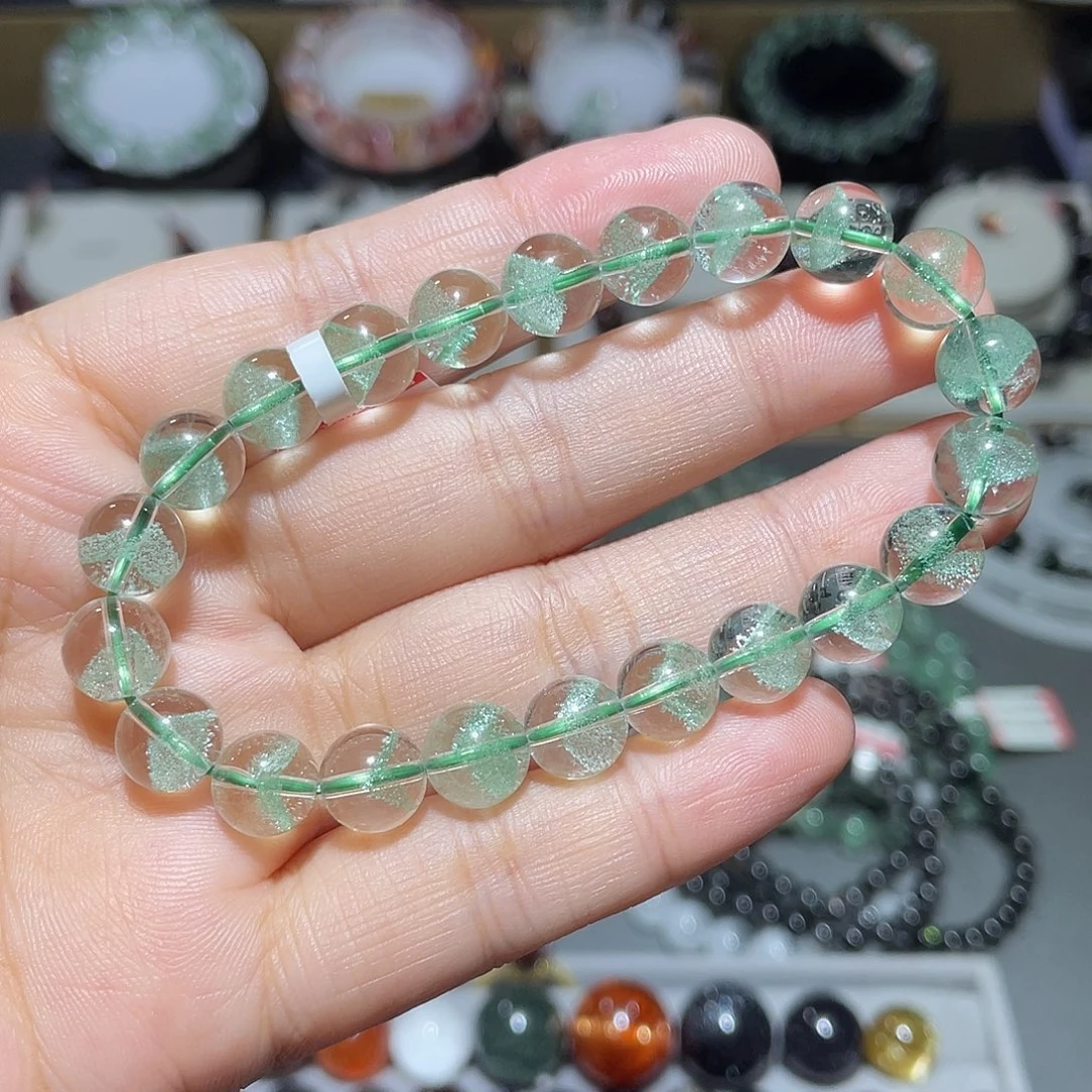 未镶嵌水晶手串翠幽灵金子塔手串