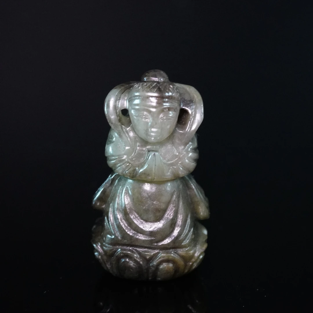 清代和田玉人物佩/066294/收藏/传承/【友谊文物商店】