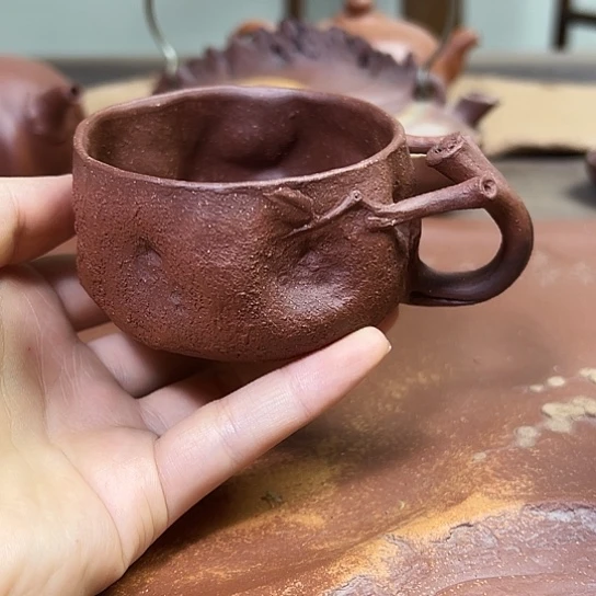 茶杯紫砂全手工手捏杯主人杯