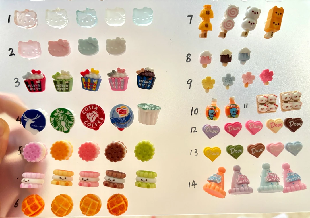 迷你、超迷你树脂配件进群圈图自选，直播装单，选完不退不换