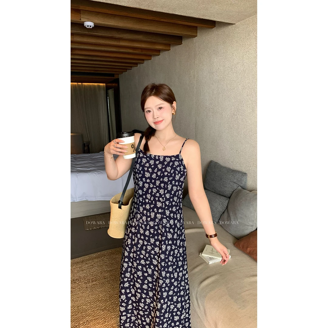 现货大婉酱微胖定制欧若假日风春季茶歇裙气质碎花连衣裙女7815D