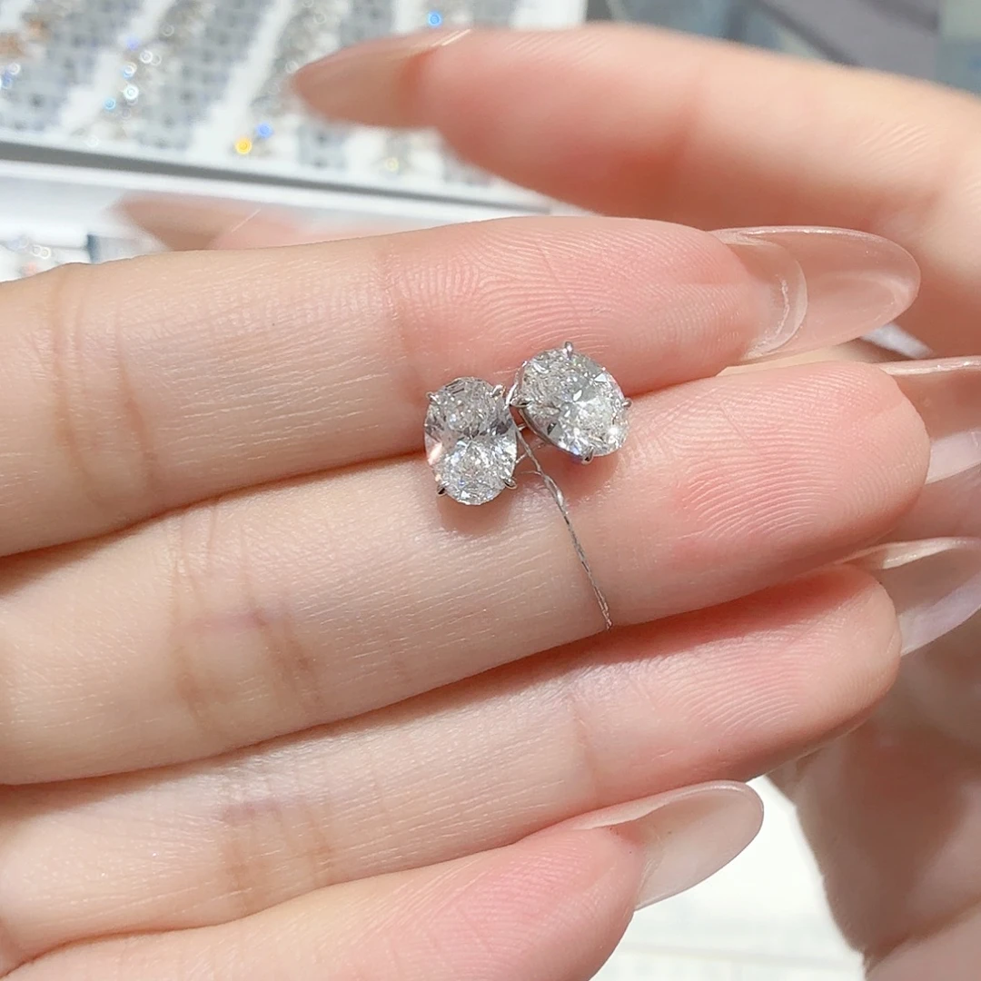 铂Pt950镶嵌实验室培育钻石单颗50分一对1ct